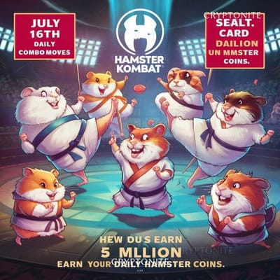 Hamster Kombat Daily Combo Cards for July 16: Earn 5M Hamster Coins Today