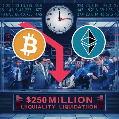 Bitcoin and Ethereum Tumble: $250 Million Wiped Out in Liquidations