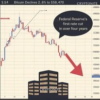 Bitcoin Declines 2.6% as Market Awaits Federal Reserve Rate Cut and Economic Projections