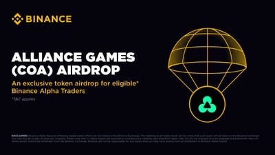Binance Alpha to Feature Alliance Games (COA) with Exclusive Airdrop on July 23rd