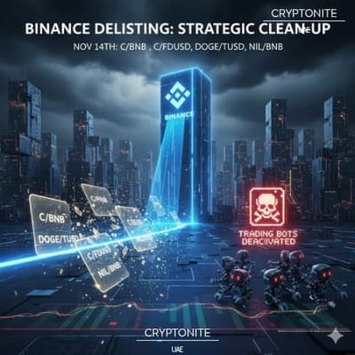 Binance to Delist Four Low-Volume Spot Trading Pairs on November 14