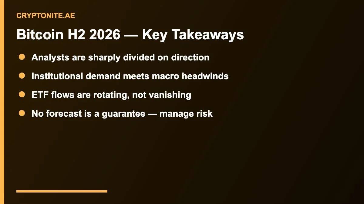 Bitcoin price outlook key takeaways for the second half of 2026