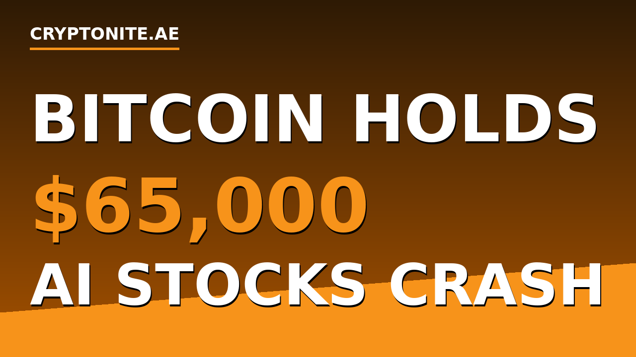 Bitcoin price chart steady during AI stock market selloff illustration