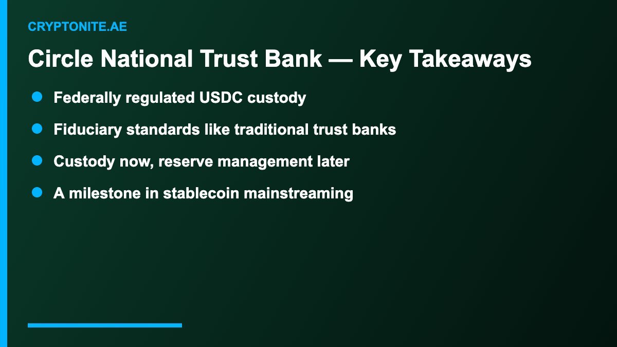 Circle national trust bank key takeaways for USDC and stablecoins