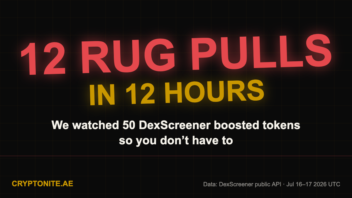 DexScreener boosted tokens investigation: 12 rug pulls logged in 12 hours