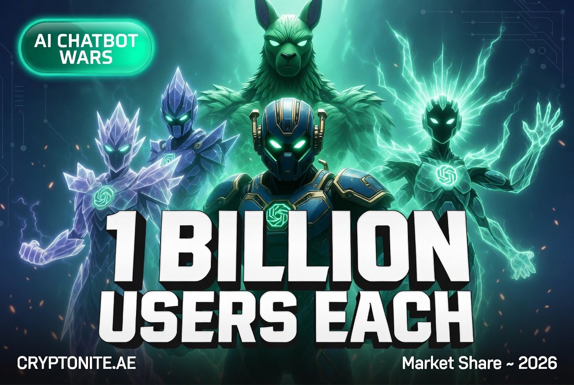 AI chatbot market share 2026 as ChatGPT, Gemini and rival assistants each near a billion users