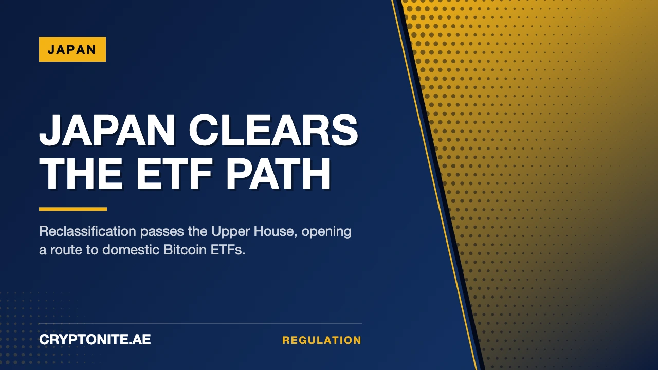 Japan Crypto Reclassification Clears Upper House, Opening Path to Bitcoin ETFs