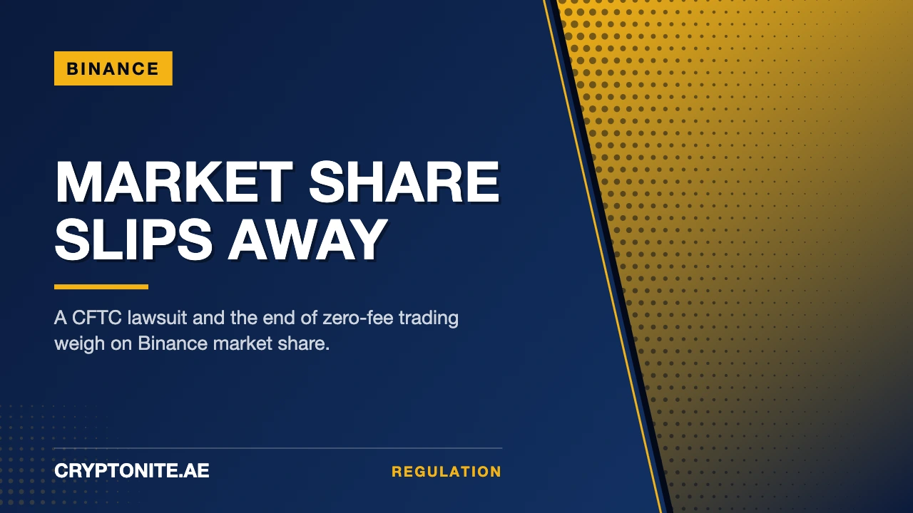 Market share declines for Binance due to CFTC lawsuit and no-fee trading suspension: Report