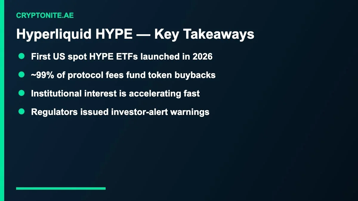 Hyperliquid HYPE key takeaways for ETFs and buybacks