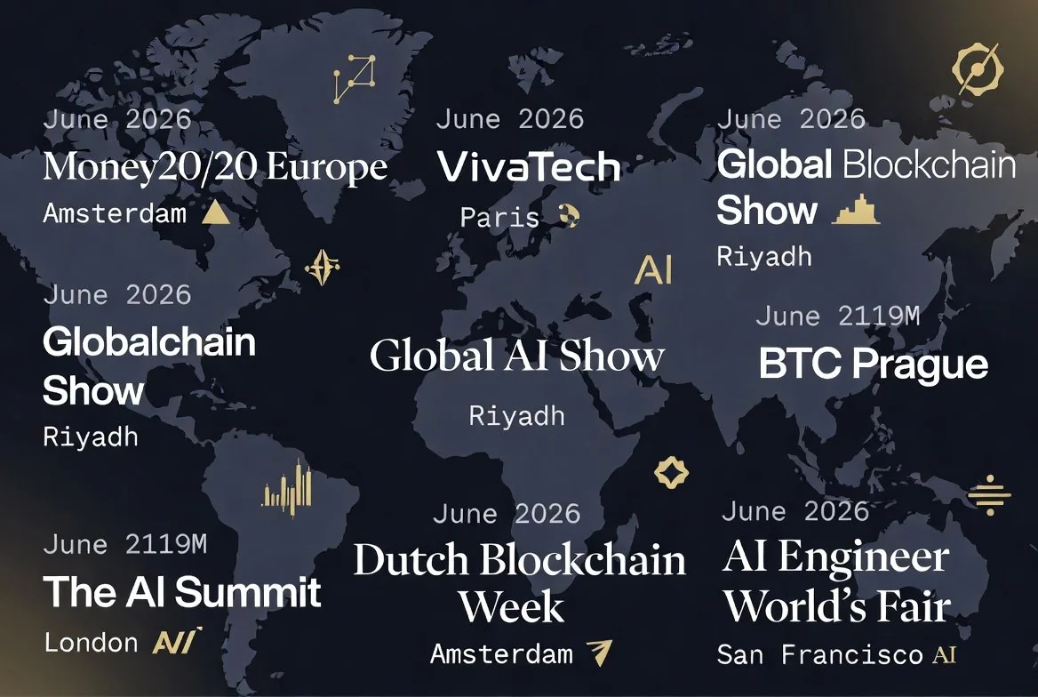 June 2026 Crypto, Blockchain & AI Conference Collage – Major Global Events