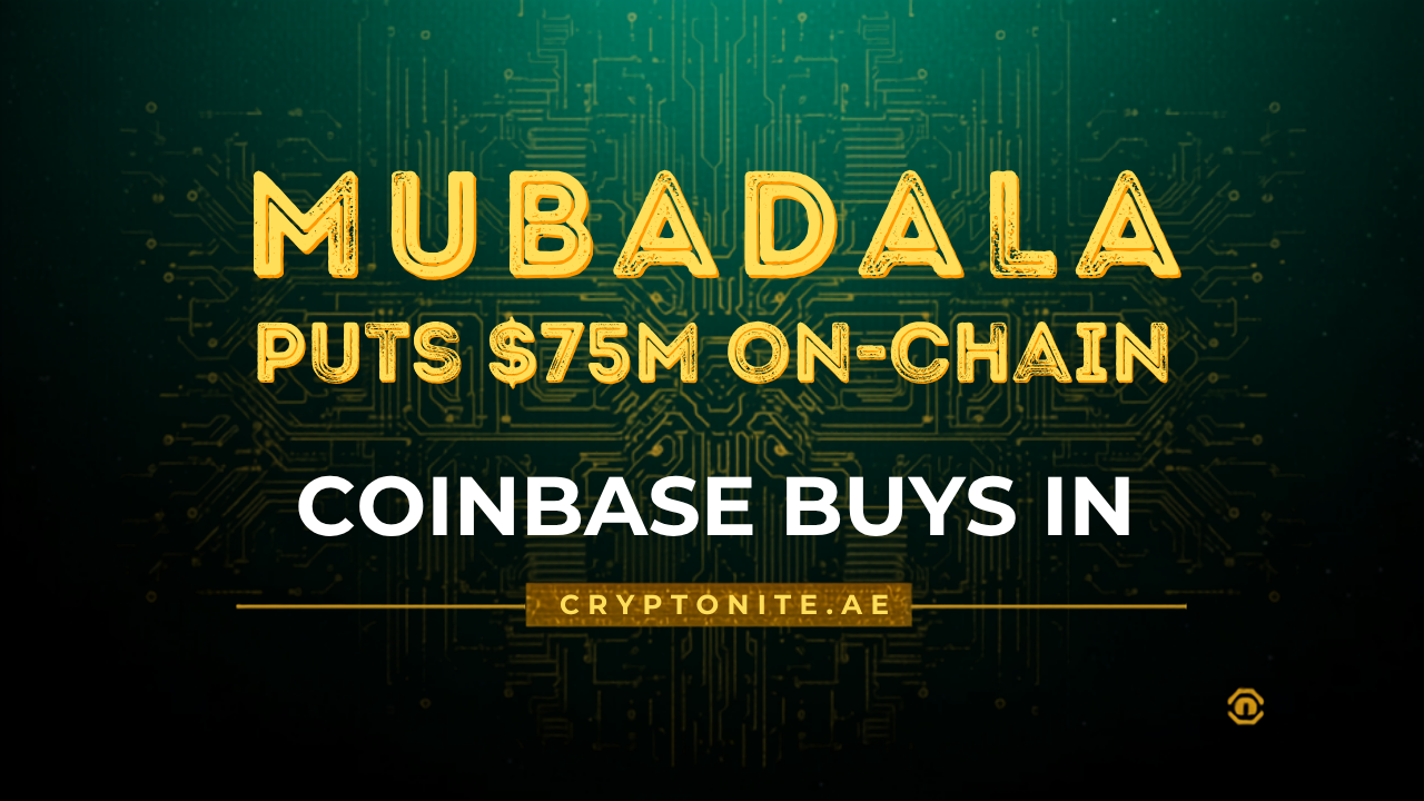 Mubadala tokenized fund draws 75 million dollars on-chain as Coinbase buys in