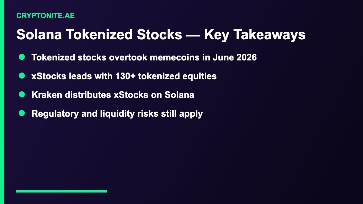 Solana tokenized stocks key takeaways for xStocks and Kraken