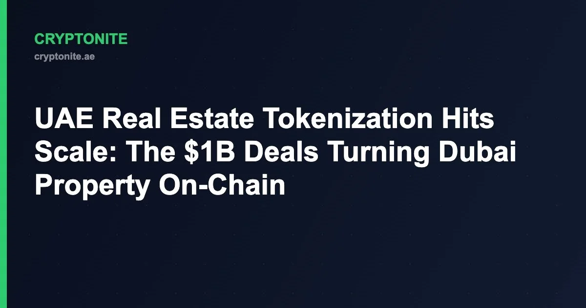 UAE real estate RWA tokenization Dubai on-chain 2026