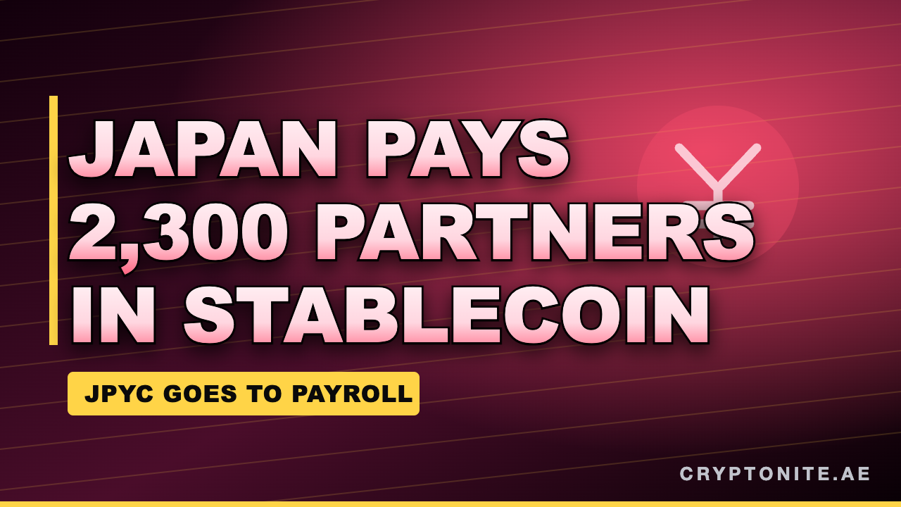 JPYC stablecoin payments graphic as AZ-COM Maruwa pays 2,300 partners in yen stablecoin
