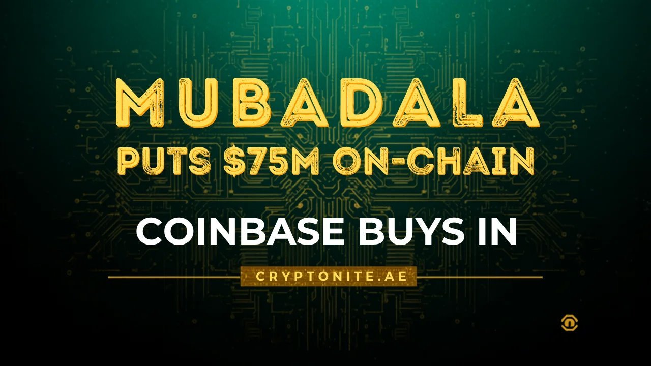 Mubadala tokenized fund draws 75 million dollars on-chain as Coinbase buys in
