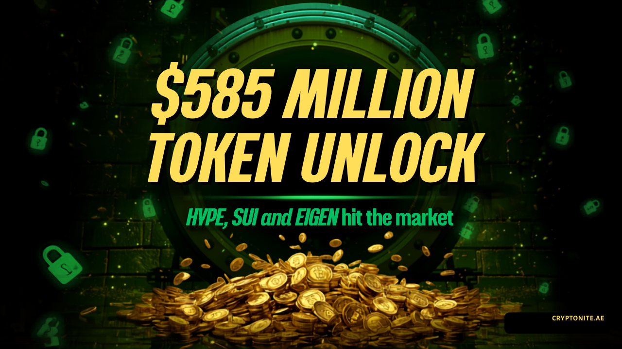 Crypto market braces for $585M token influx with unlocks for HYPE, SUI and EIGEN